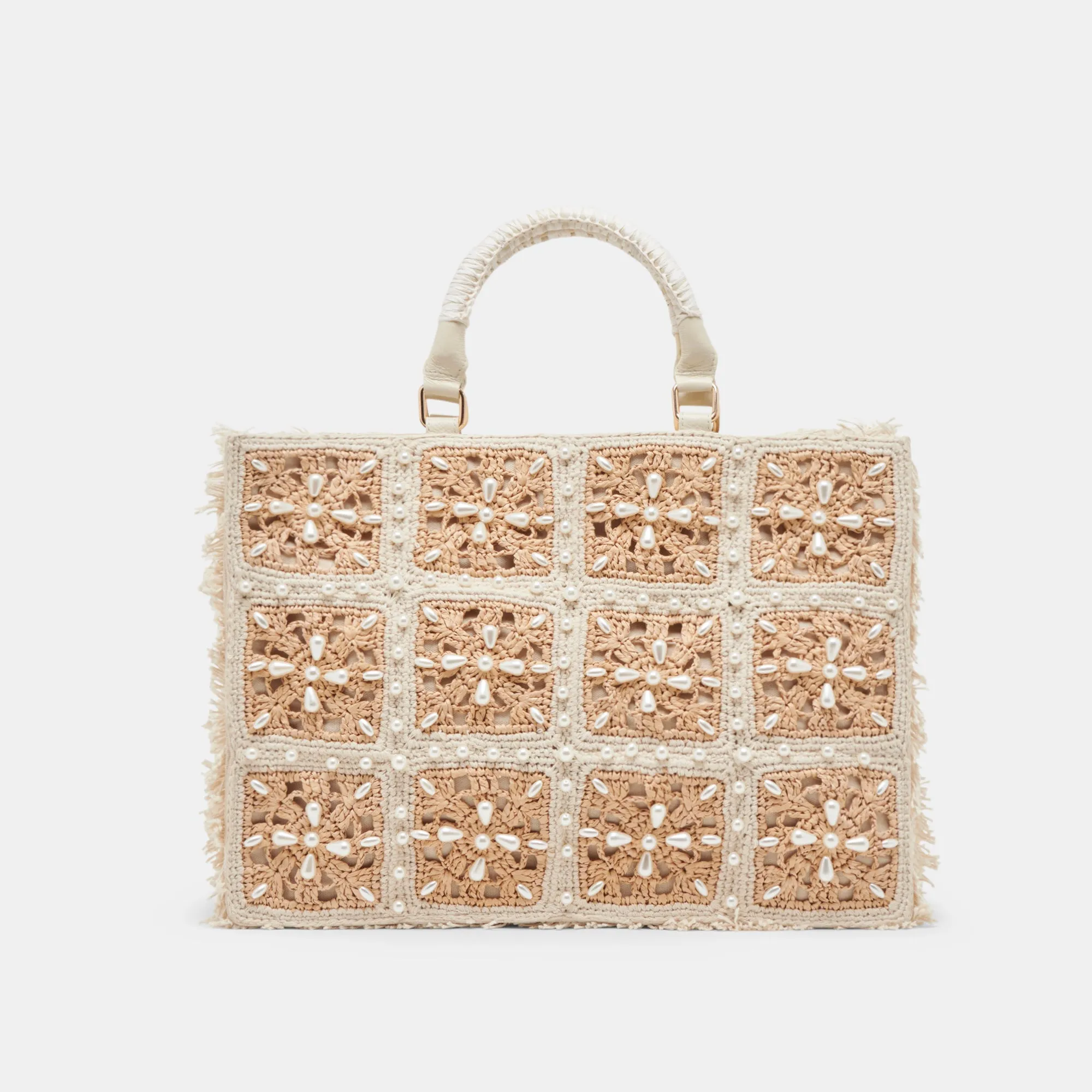 LOTTIE TOTE NATURAL PEARL RAFFIA