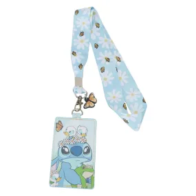 Loungefly Disney Lilo and Stitch Springtime Stitch Lanyard with Cardholder