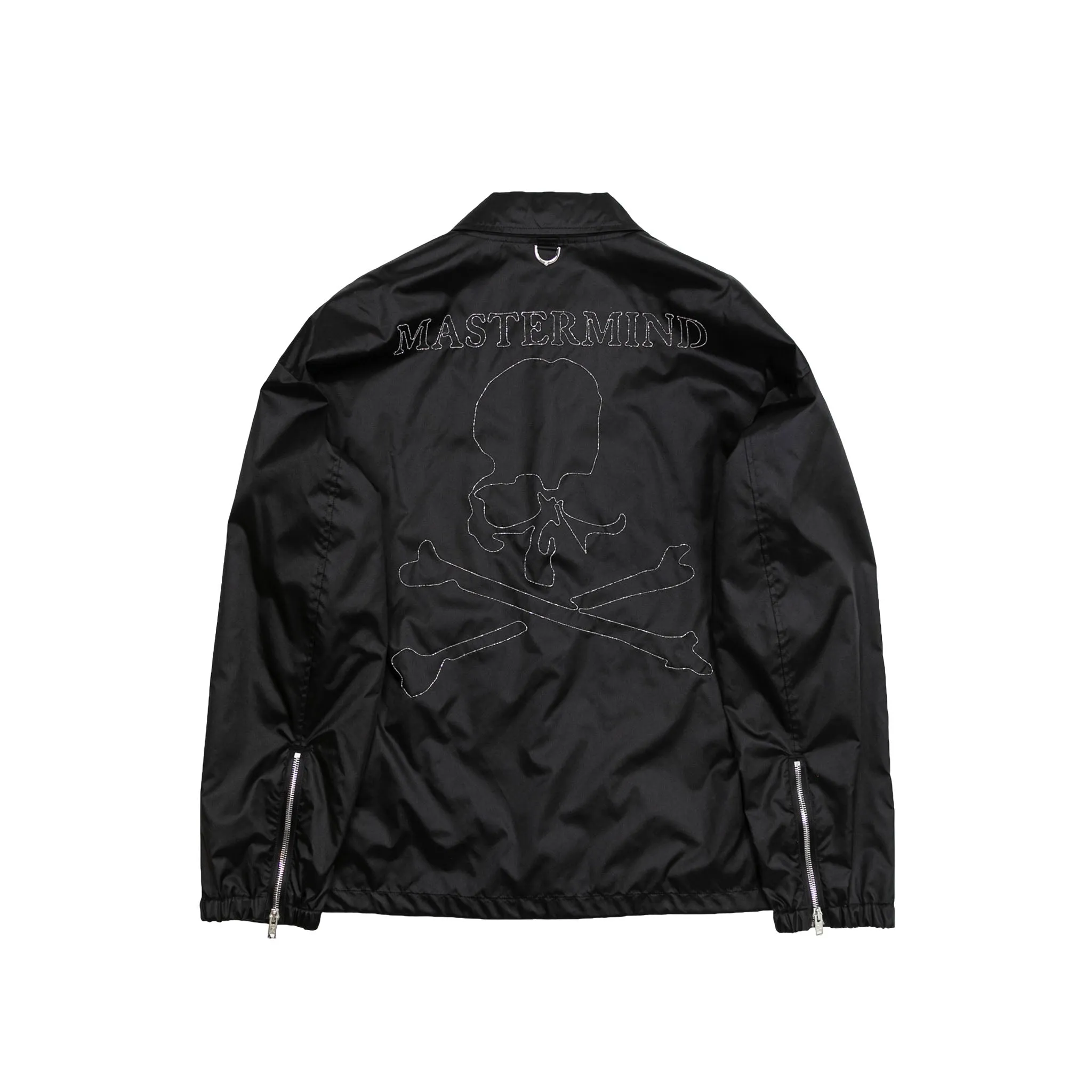 MASTERMIND BLACK CHAIN SKULL COACHES JACKET - BLACK