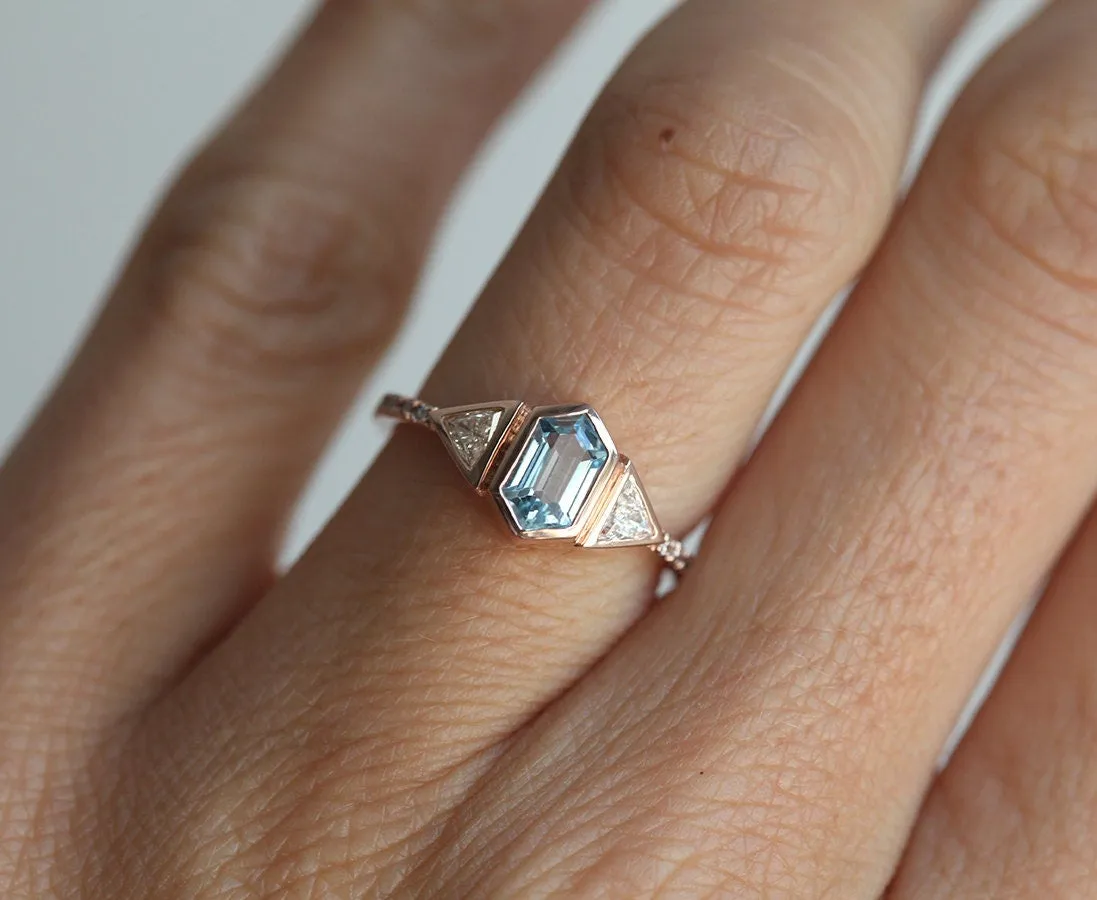 Megan Hexagon Salt Pepper Diamond Ring