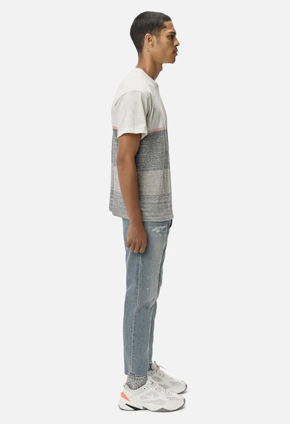 Melange Border Tee / Grey Melange