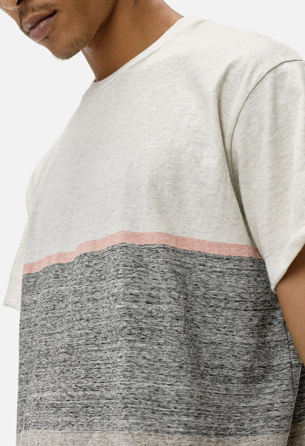 Melange Border Tee / Grey Melange