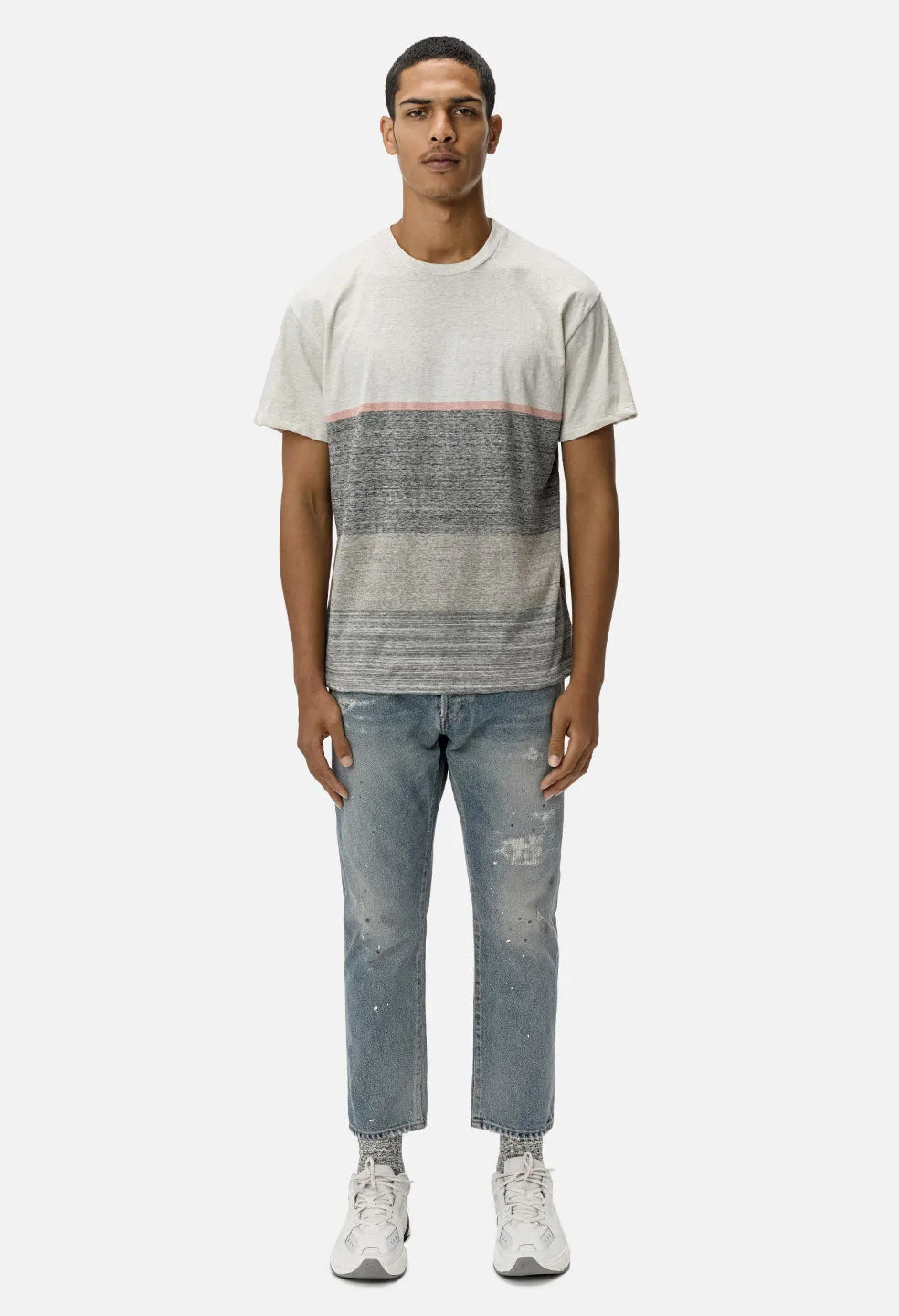 Melange Border Tee / Grey Melange