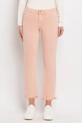 Mid Rise Crop Straight Jeans