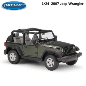 Model Car 1:24 Scale 2007 Jeep Wrangler Diecast Car Simulator Alloy Off-Road Metal Classic Toy Car For Kid Gift Collection