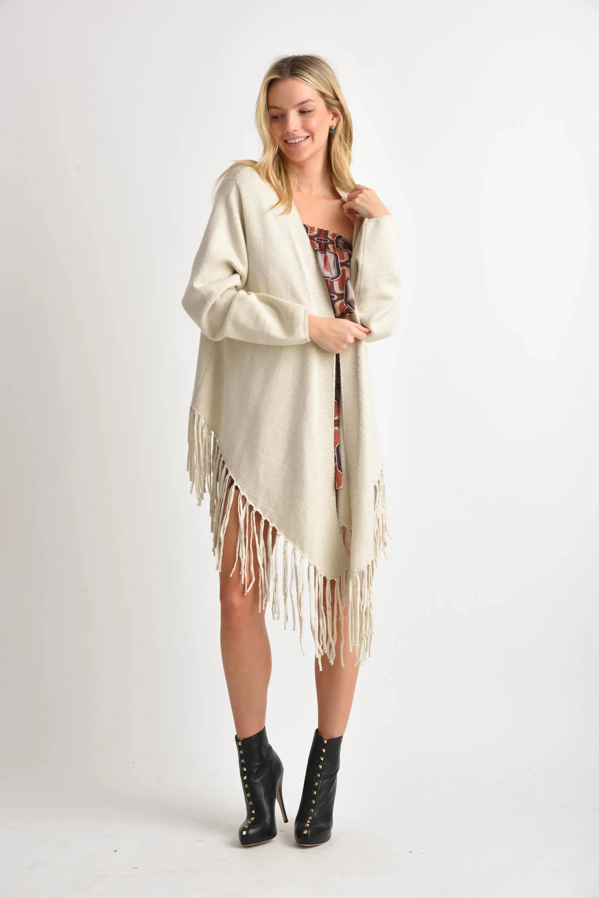 Muche et Muchette Angel w/ Fringes Hem Long Cardigan