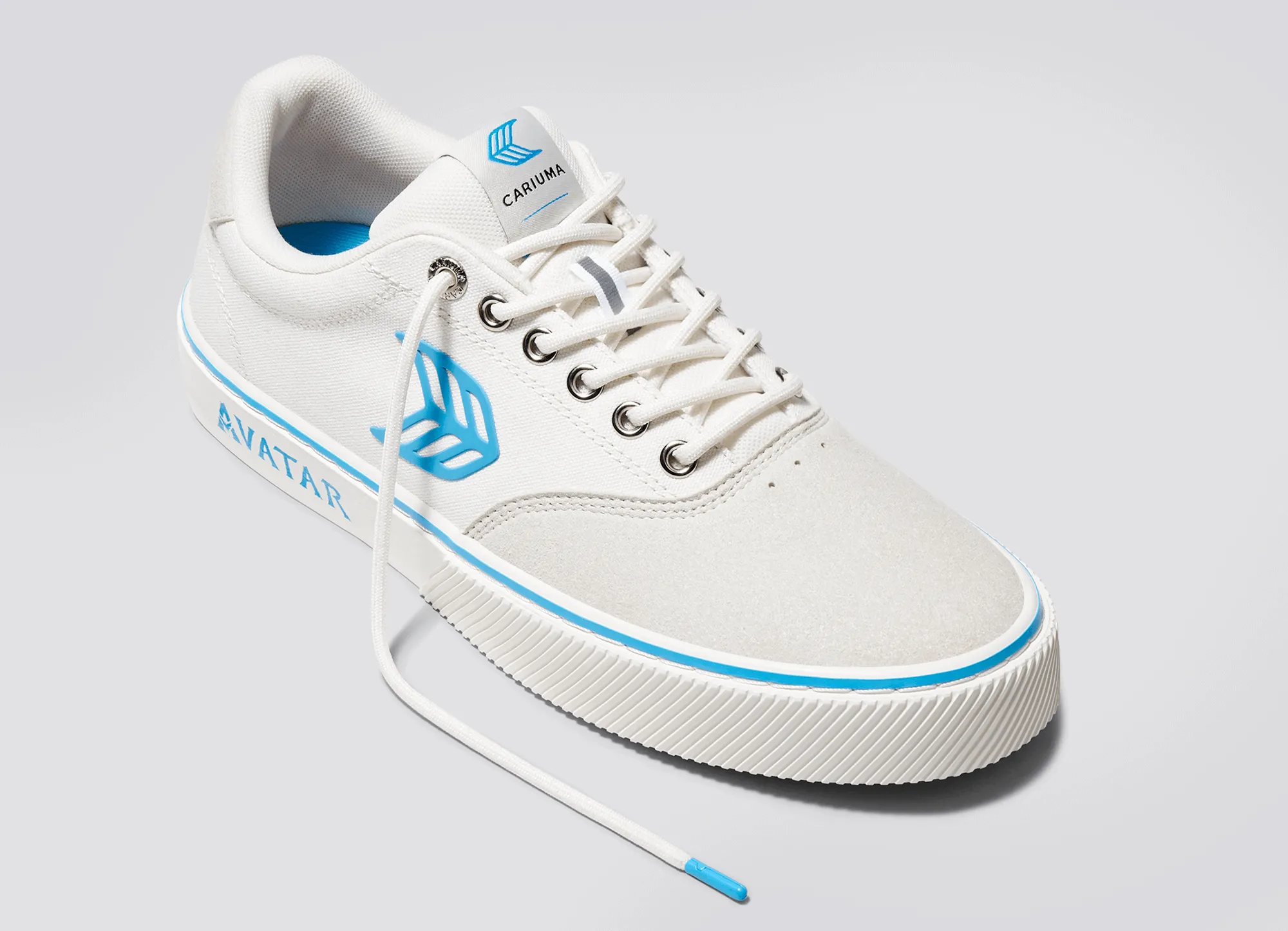 NAIOCA PRO AVATAR Vintage White Suede Off-White Canvas Blue Logo Sneaker Men