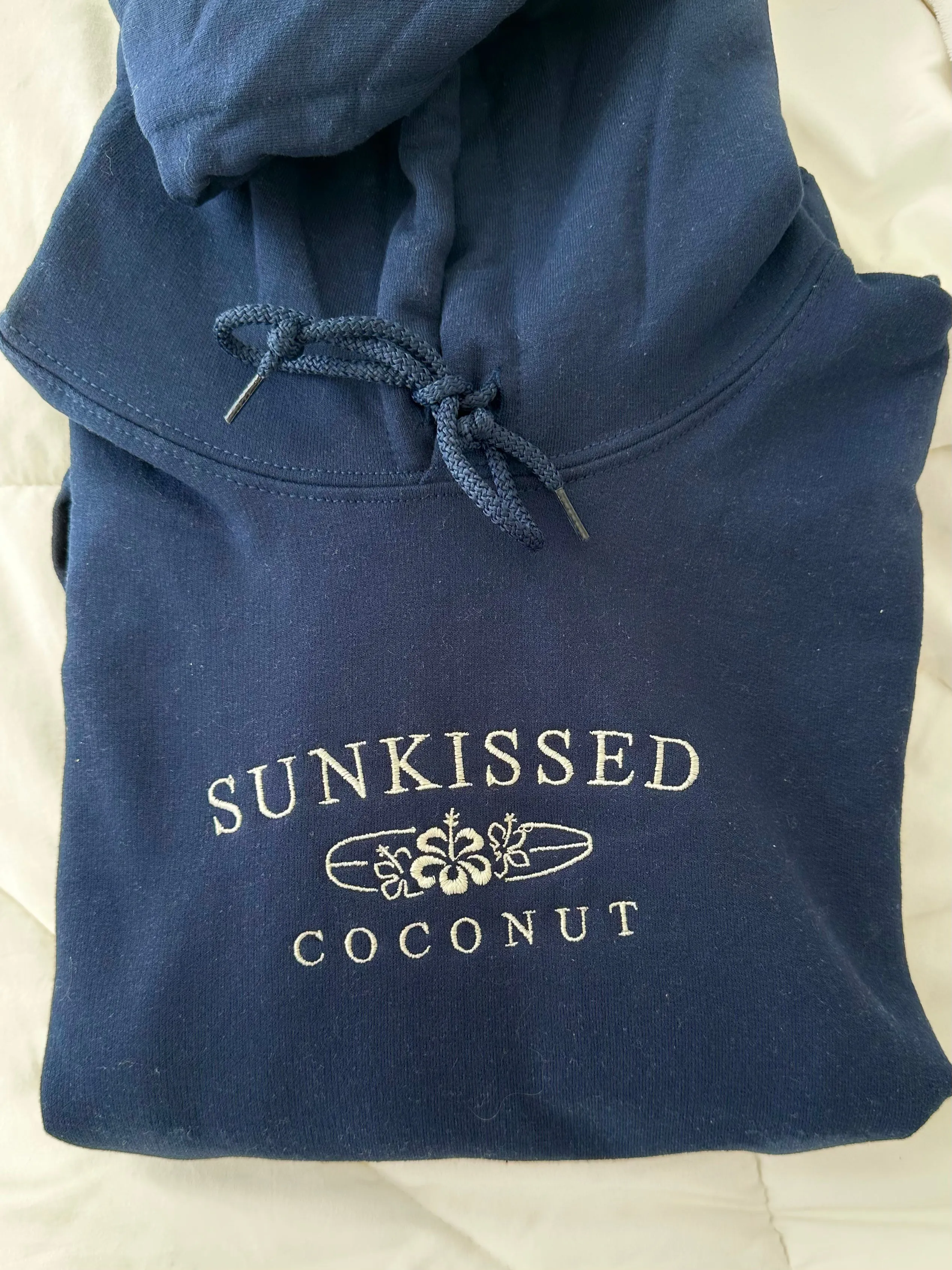 Navy Embroider Sunkissedcoconut Hoodie