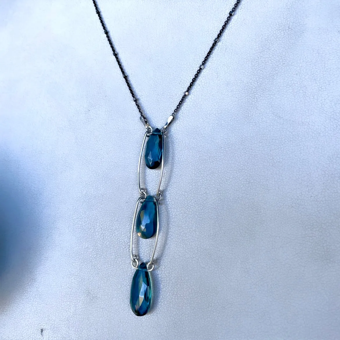 Oxi step up London blue topaz necklace