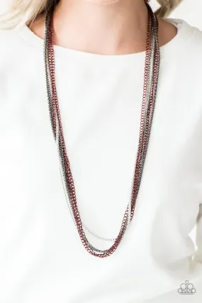 Paparazzi Colorful Calamity Red Necklace Set