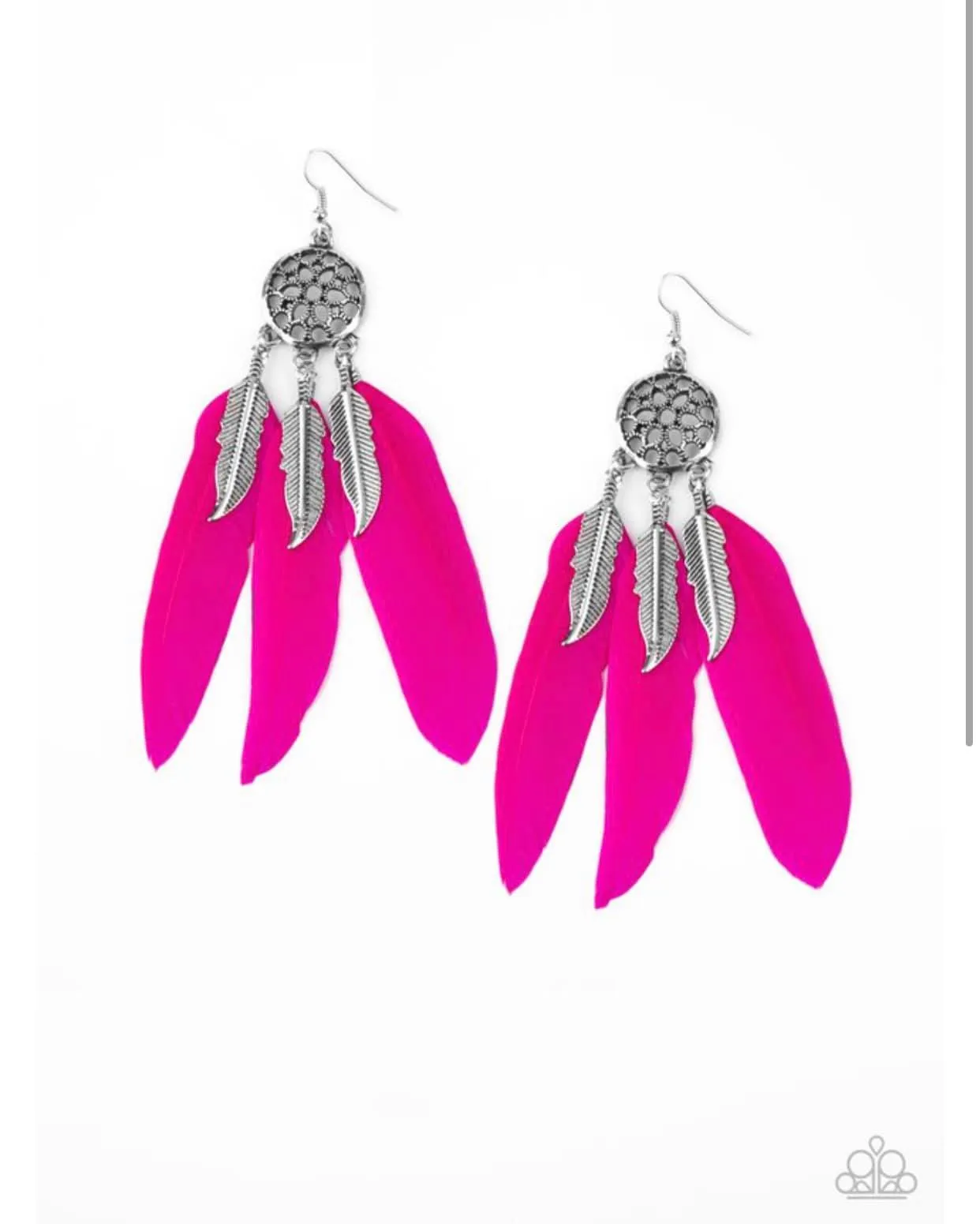 Paparazzi In Your Wildest DREAM-CATCHERS - Pink Feathers Earrings