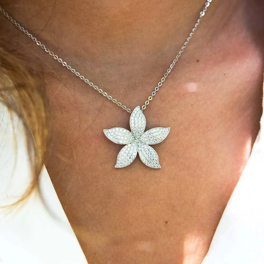 Pavé Island Orchid Pendant