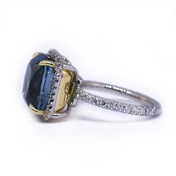 Platinum and Gold Zircon Diamond Ring