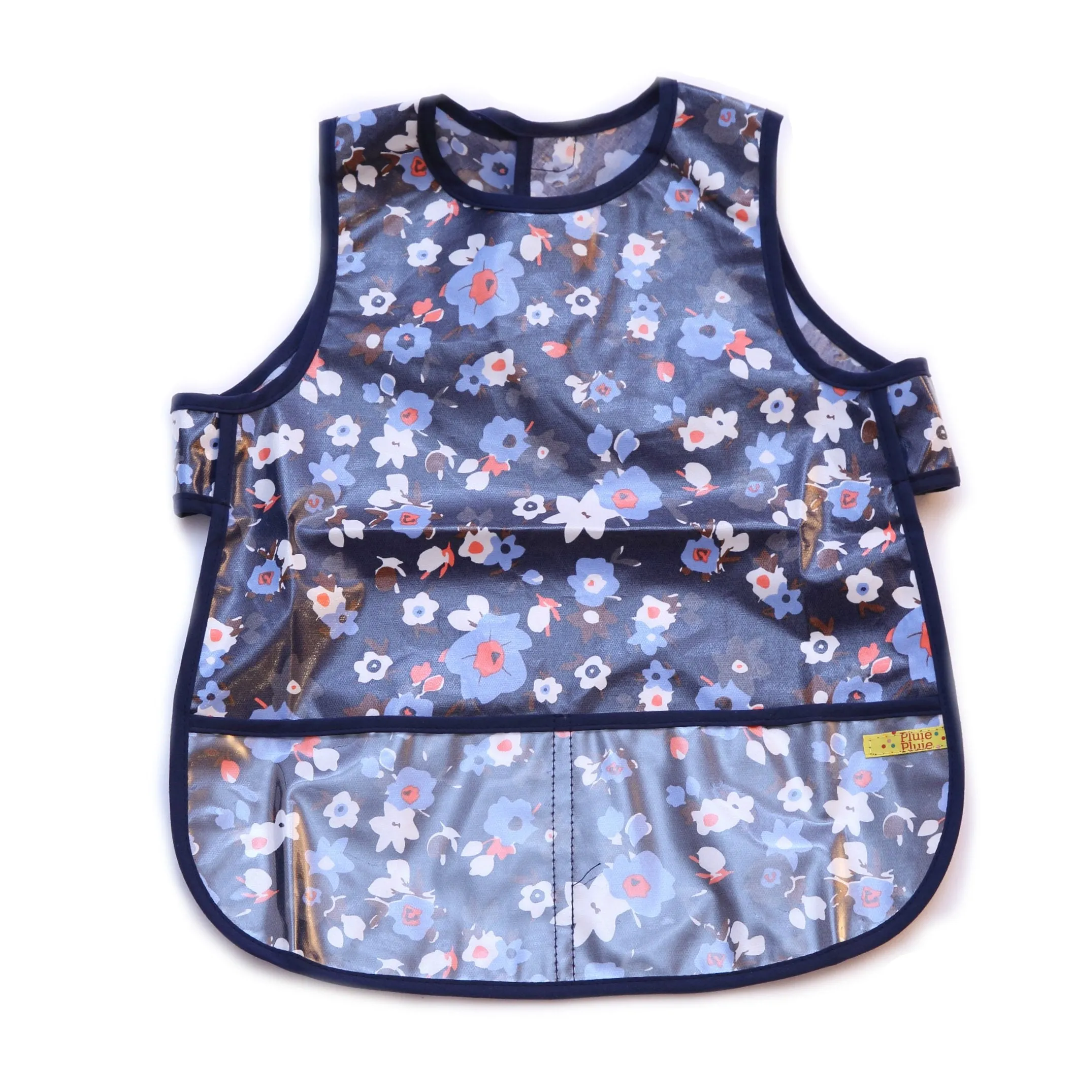 Pluie Pluie Girls Navy Flower Bib