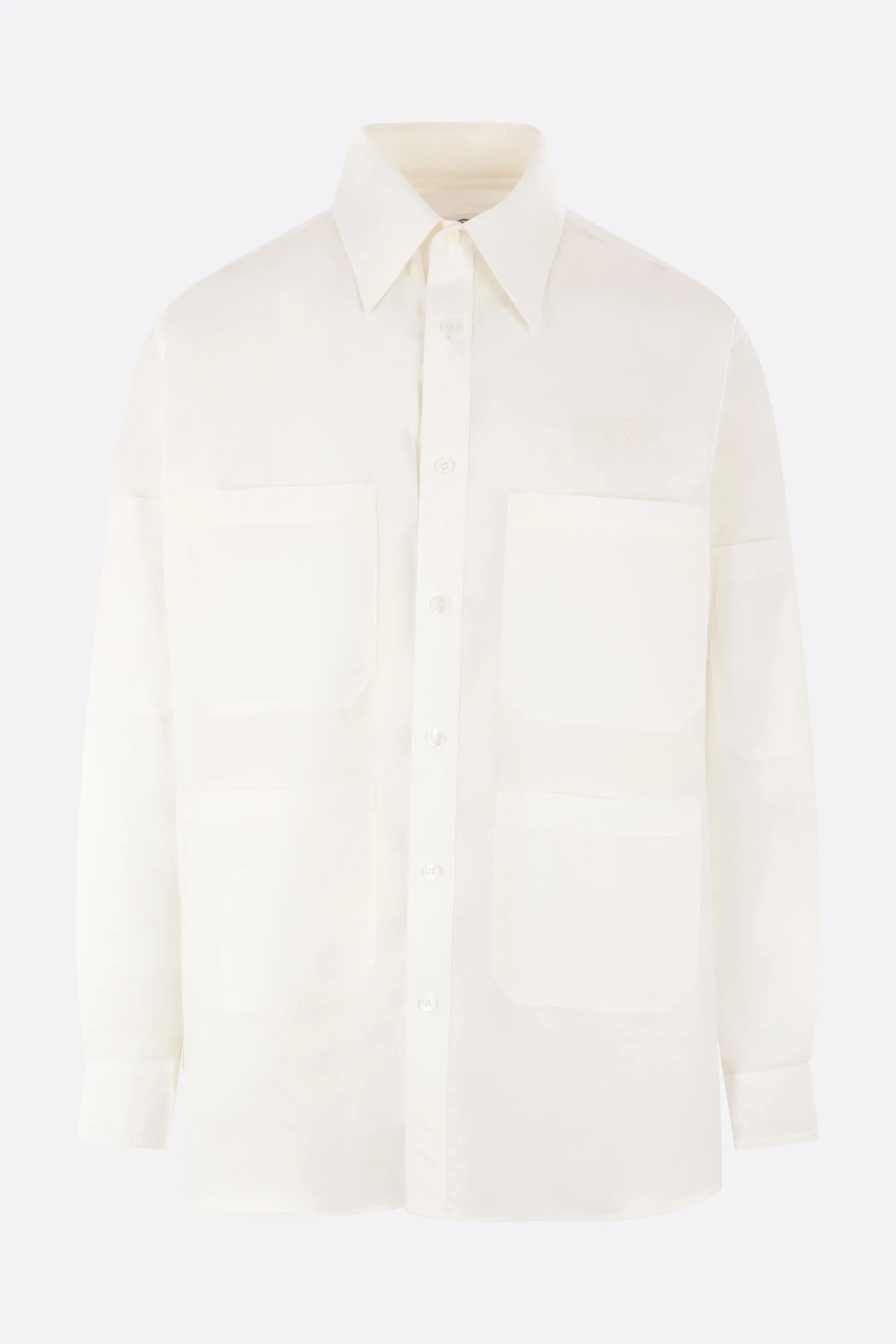 poplin oversized shirt with numeric logo embroidery