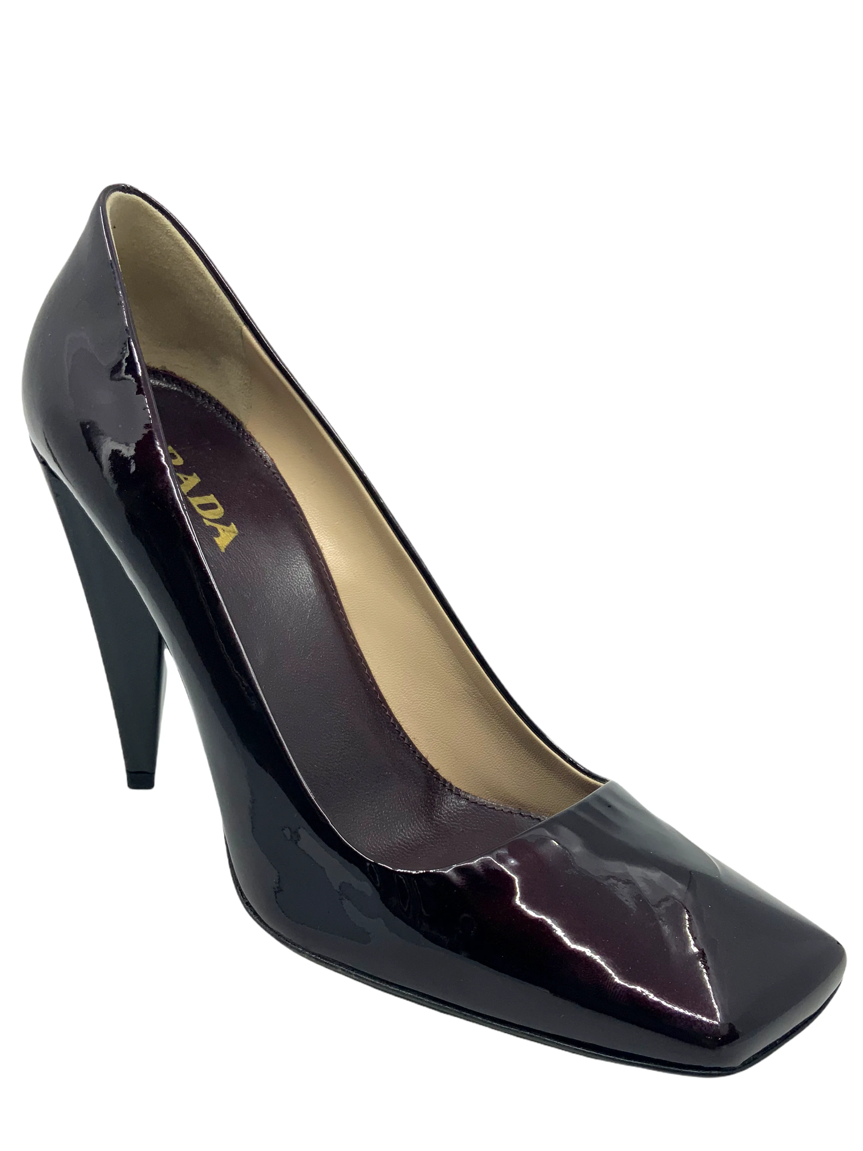 Prada Patent Leather Square Toe Pump Size 7