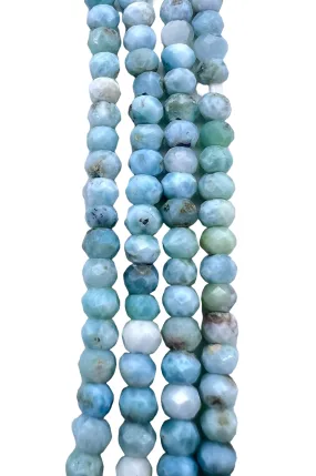 RARE Larimar 5mm Faceted Rondelle Beads,  (8 inch Strand)