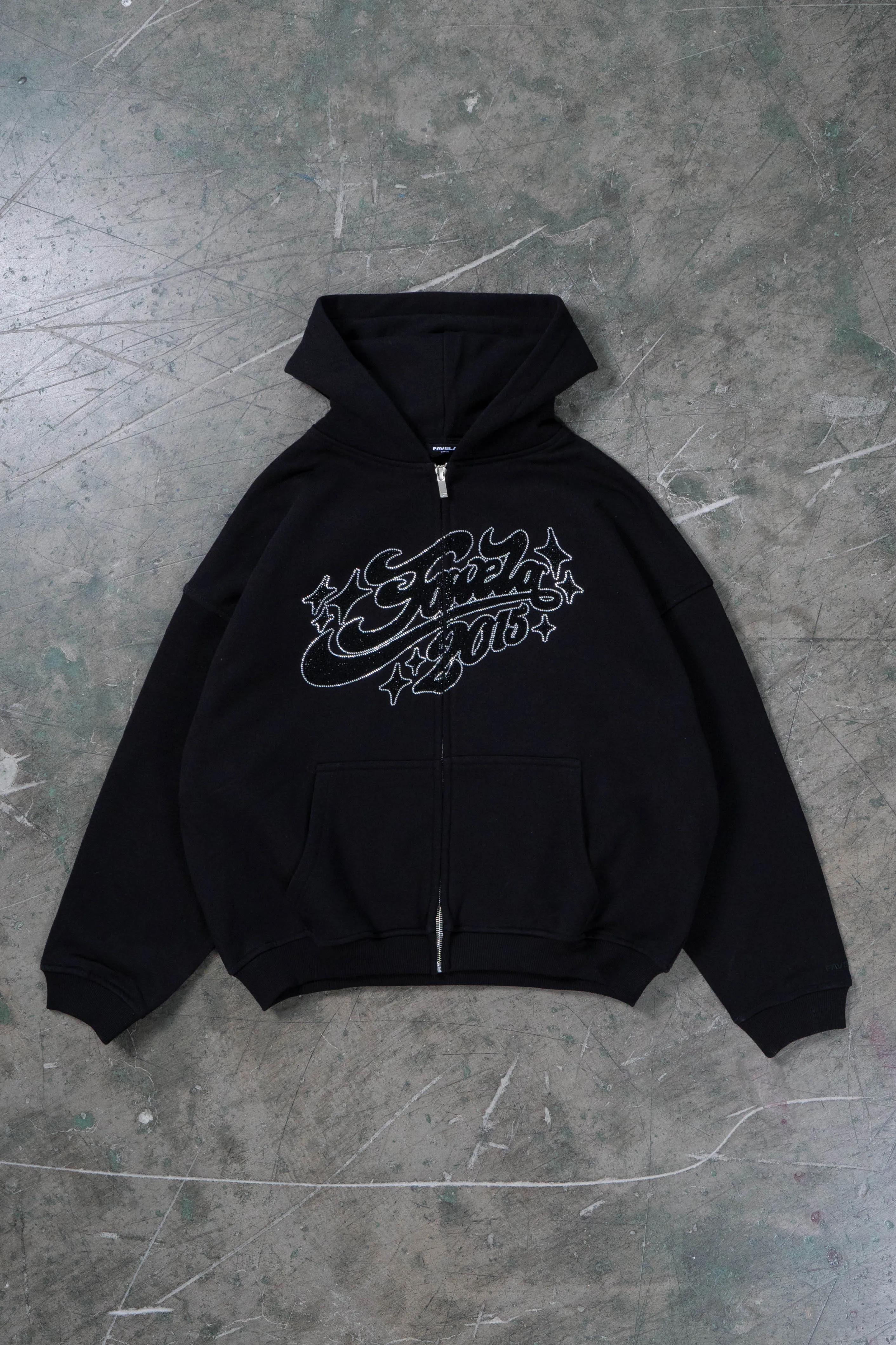 RHINESTONE 2015 BLACK FRONTZIP