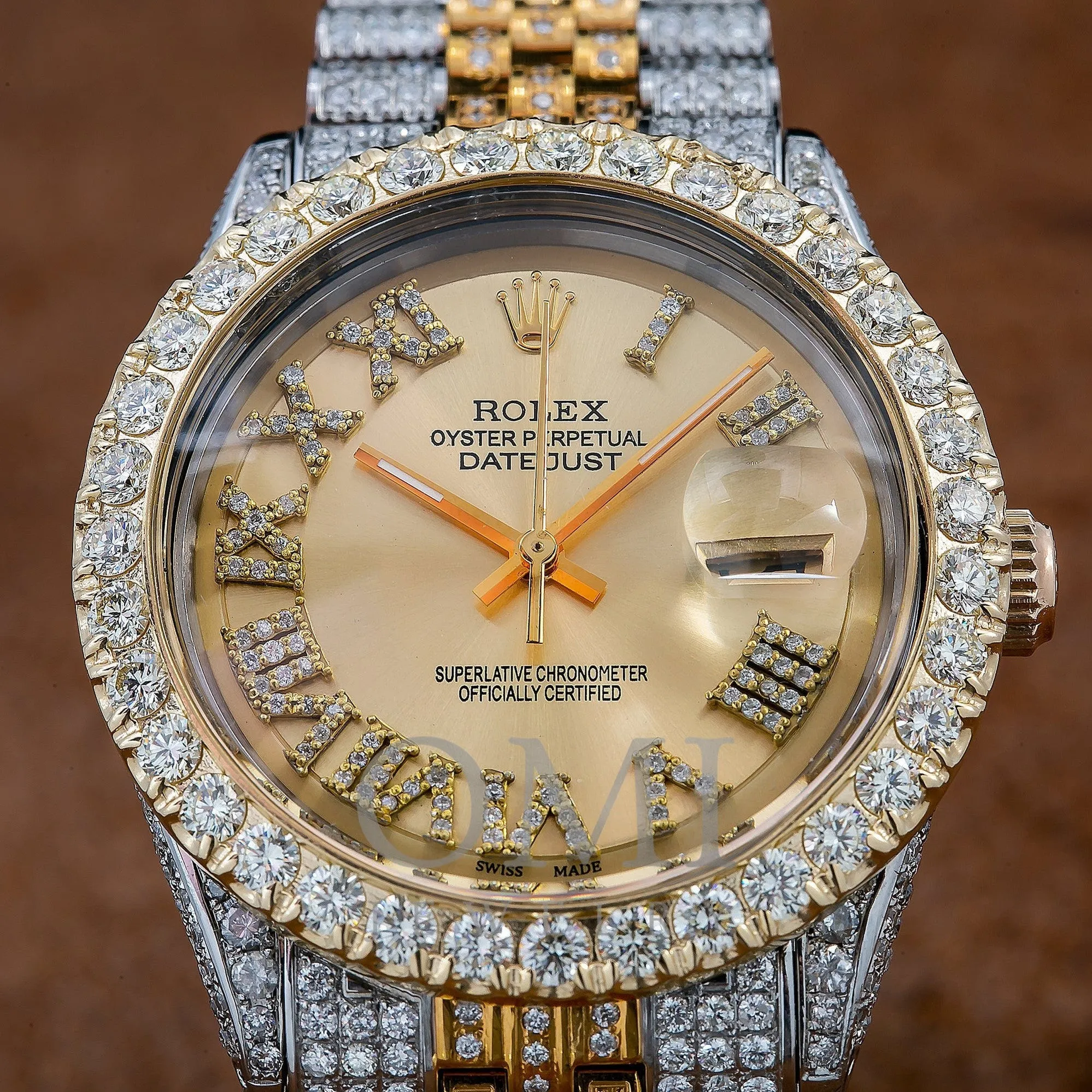 Rolex Datejust 1601 36MM Champagne Diamond Dial With 8.25 CT Diamonds