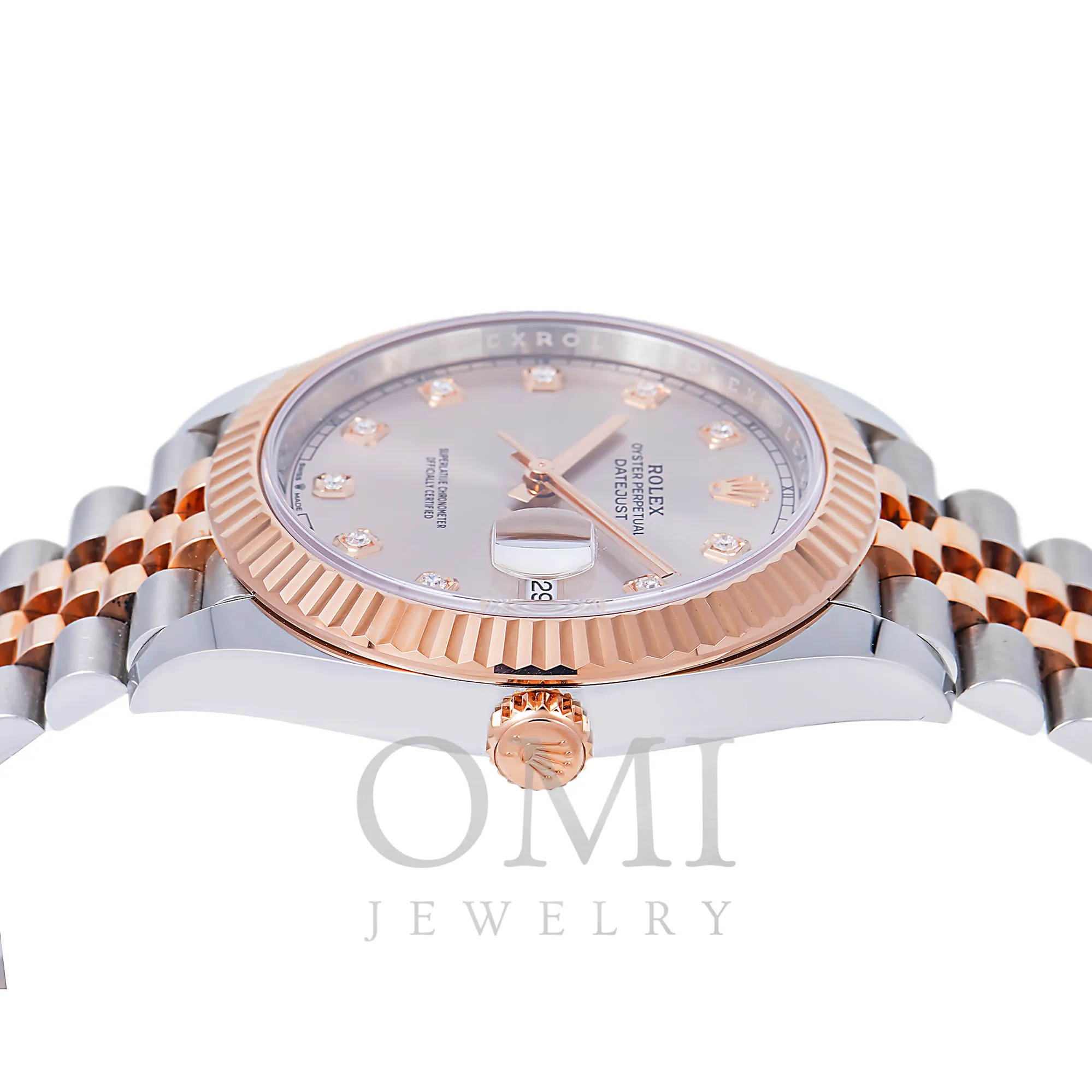 ROLEX DATEJUST 41 126331 41MM PINK FACTORY DIAMOND DIAL WITH TWO TONE JUBILEE BRACELET