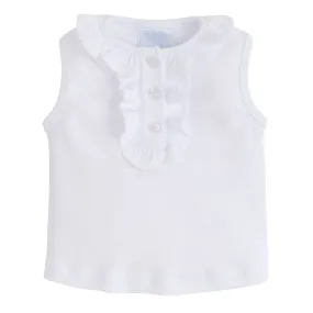 Ruffled Henley - White