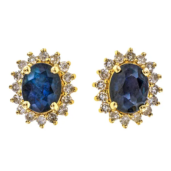 Sapphire & Diamond Frame Earrings