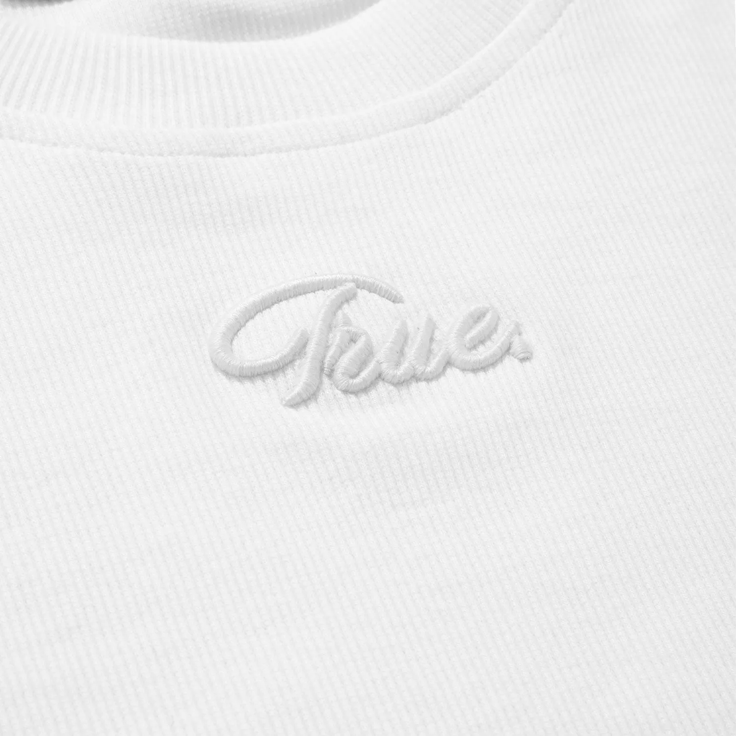 Script Logo Ribbed Slim Tee - White