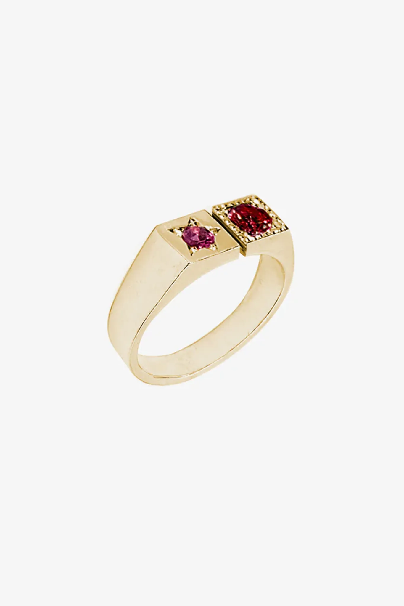 Severed Crown Ring | Ruby/Pink Tormaline