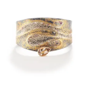 Short Morganite Snake Cuff Bracelet