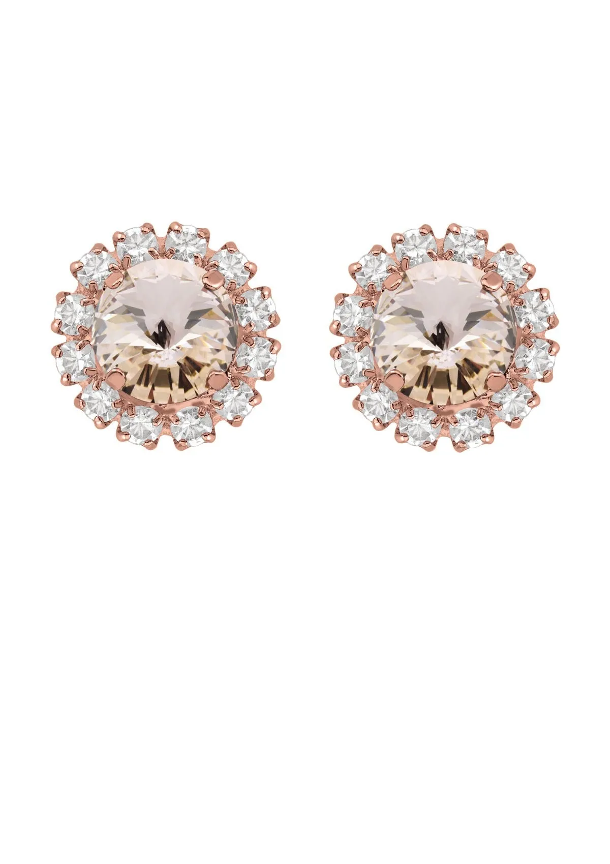 Silk Rivoli Mini Studs with Strass