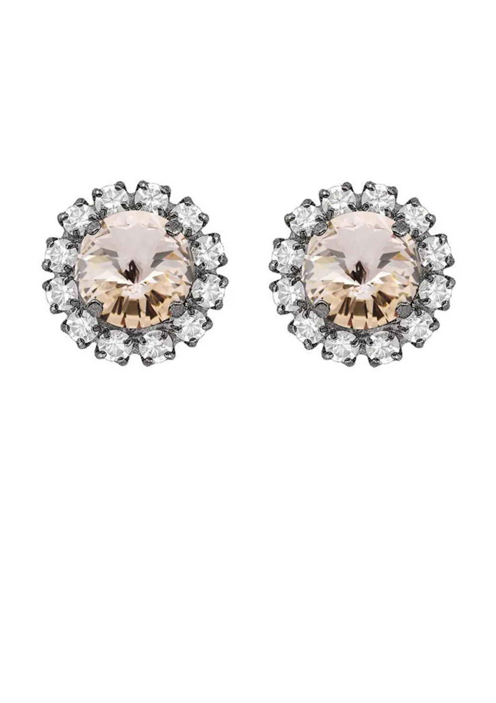 Silk Rivoli Mini Studs with Strass