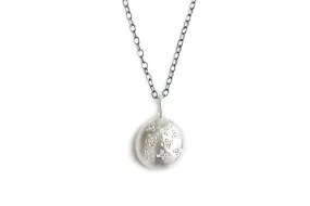 Silver Pebble   Diamond Necklace