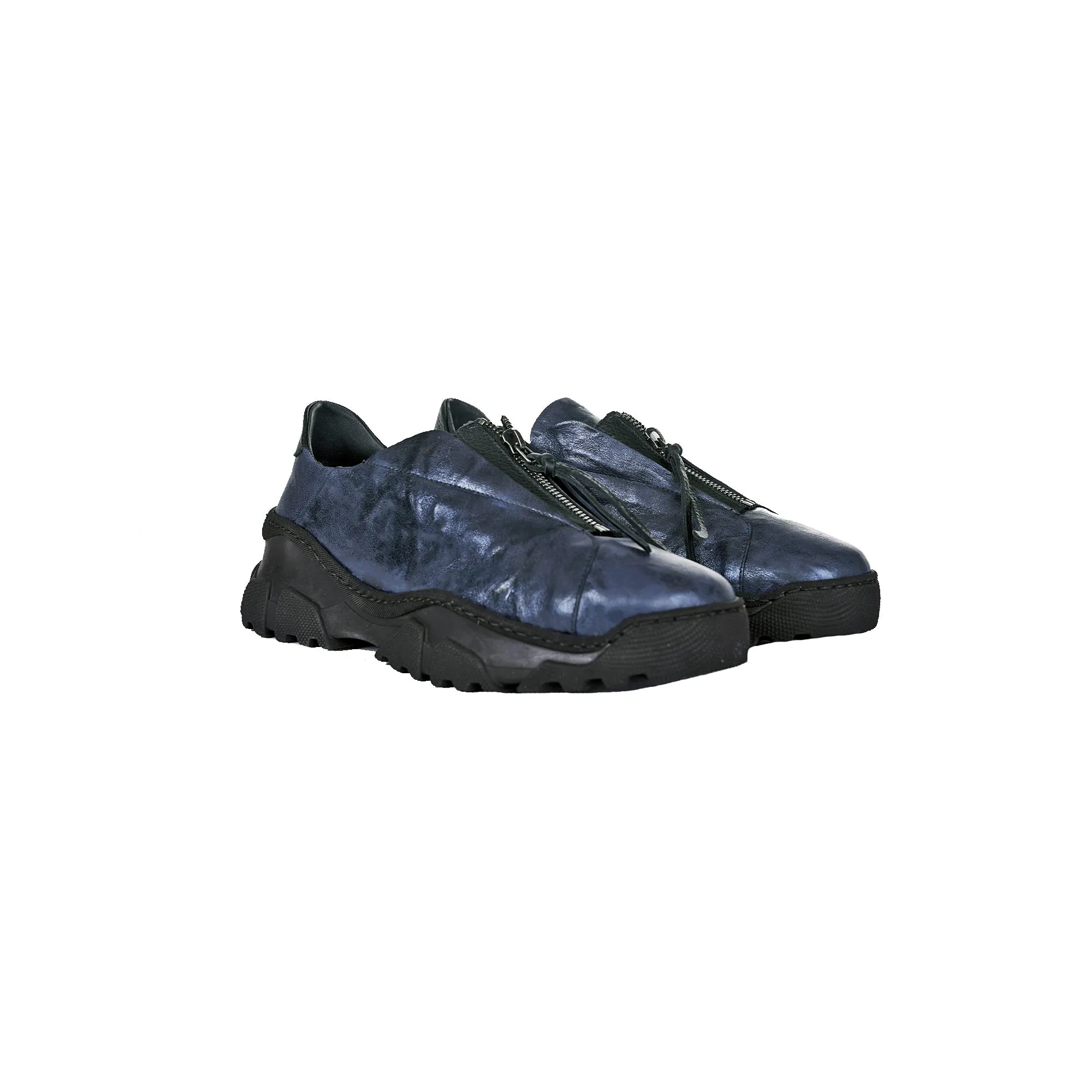 Sneaker Zip Metal Wash Deep Blue