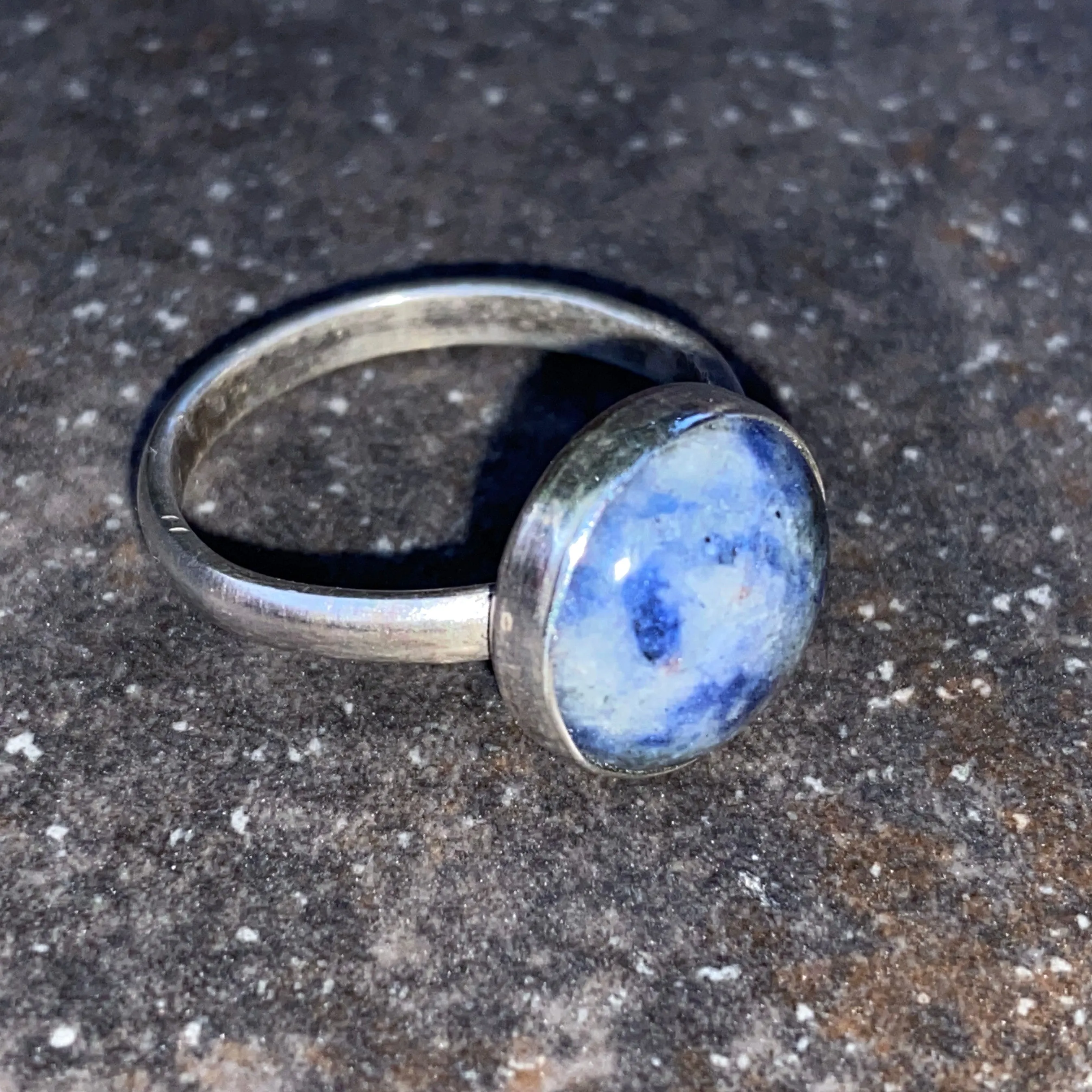 Sodalite gemstone Sterling Silver Ring