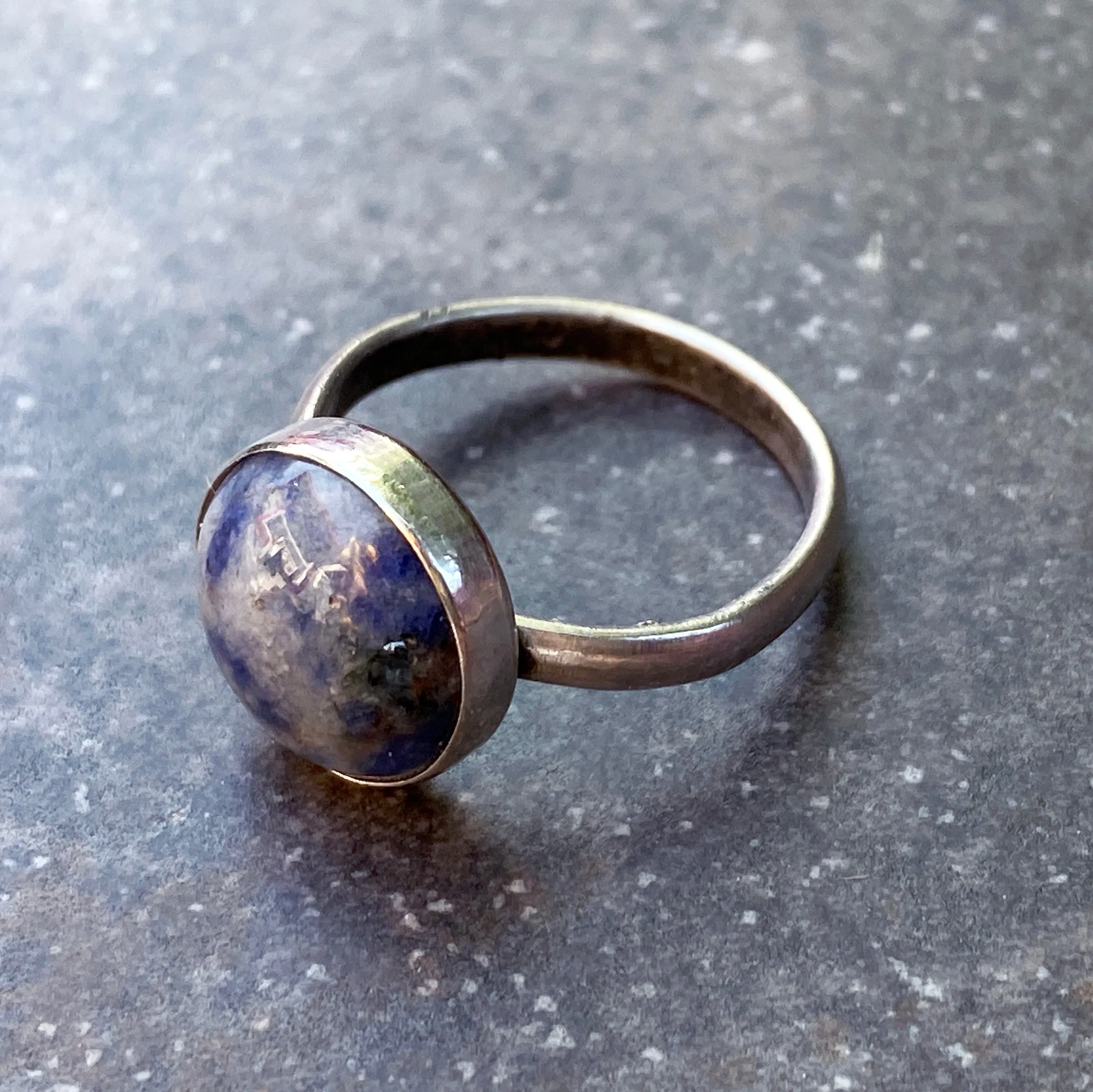 Sodalite gemstone Sterling Silver Ring