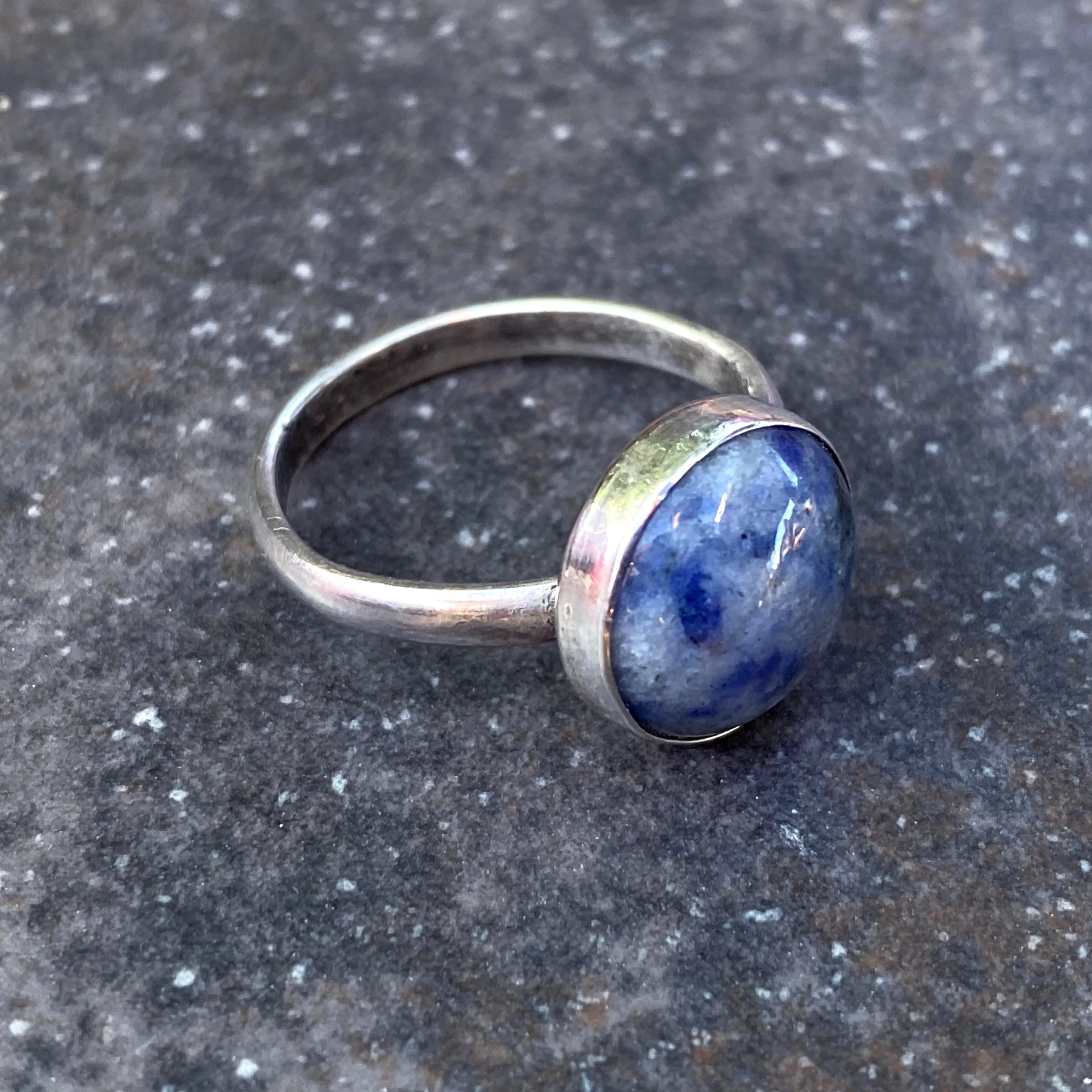 Sodalite gemstone Sterling Silver Ring