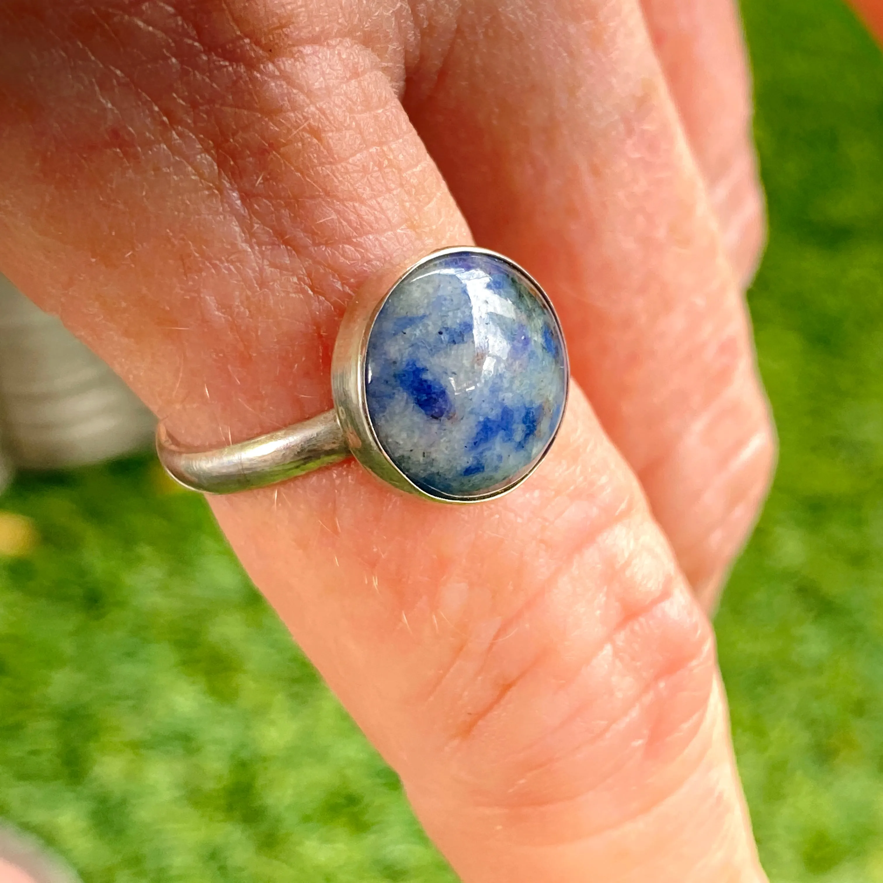 Sodalite gemstone Sterling Silver Ring