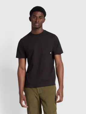 Stacy Regular Fit Chest Pocket T-Shirt In Black