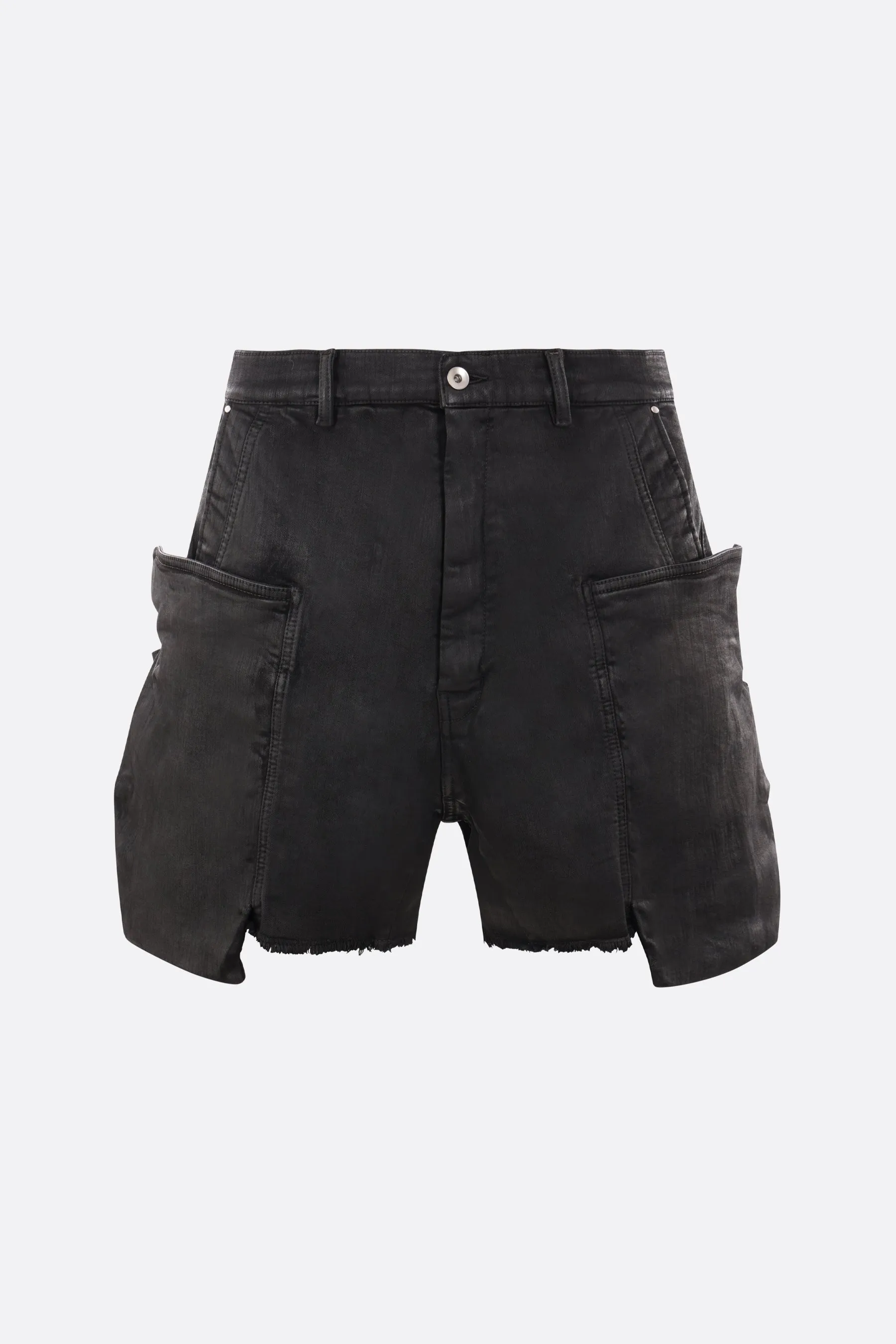 Stefan waxed denim short pants