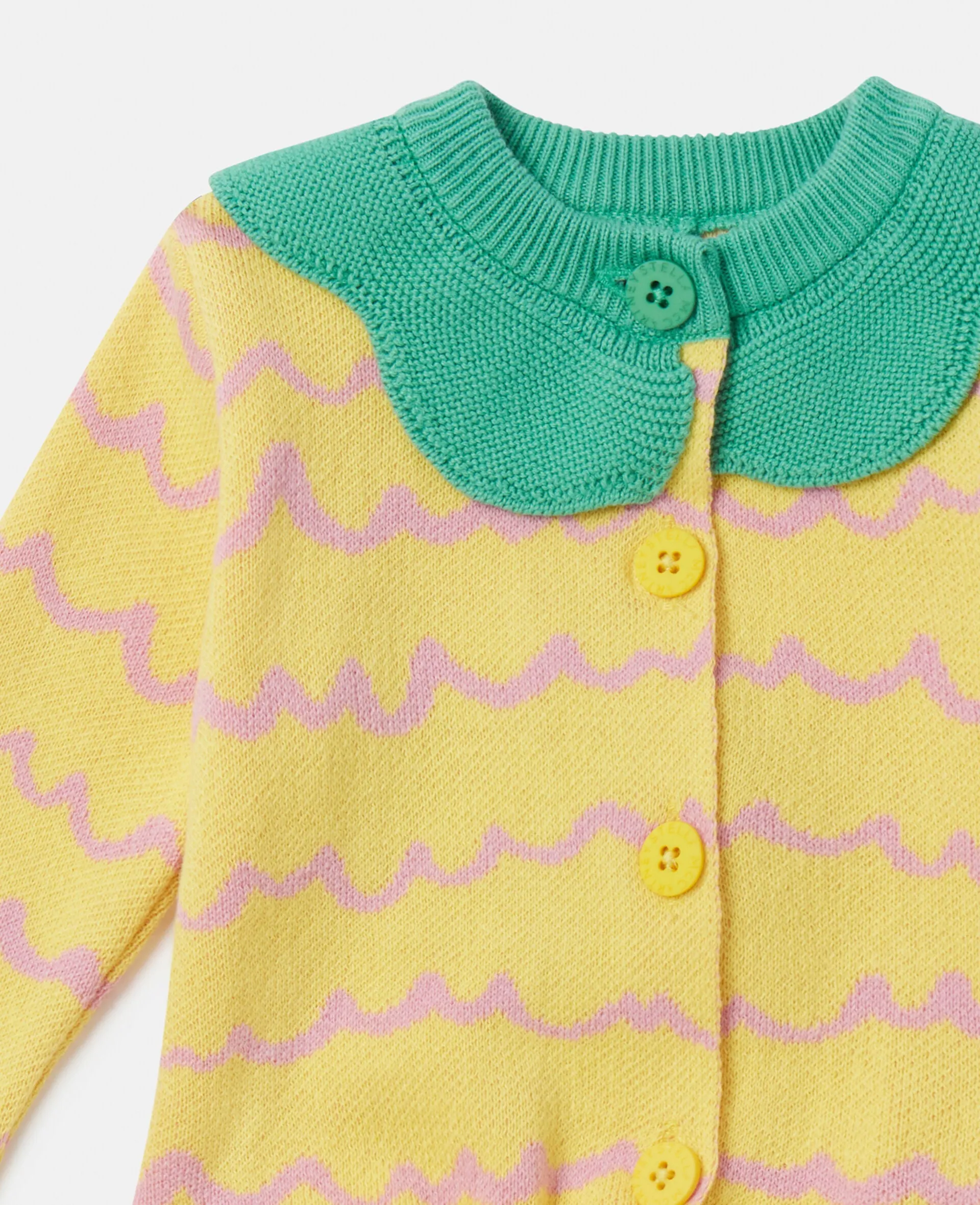 STELLA MCCARTNEY KIDS Baby Pineapple Waves Organic Cotton Cardigan