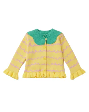 STELLA MCCARTNEY KIDS Baby Pineapple Waves Organic Cotton Cardigan