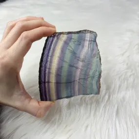 STUNNING Rainbow Flourite Slice~ Translucent and Vibrant!