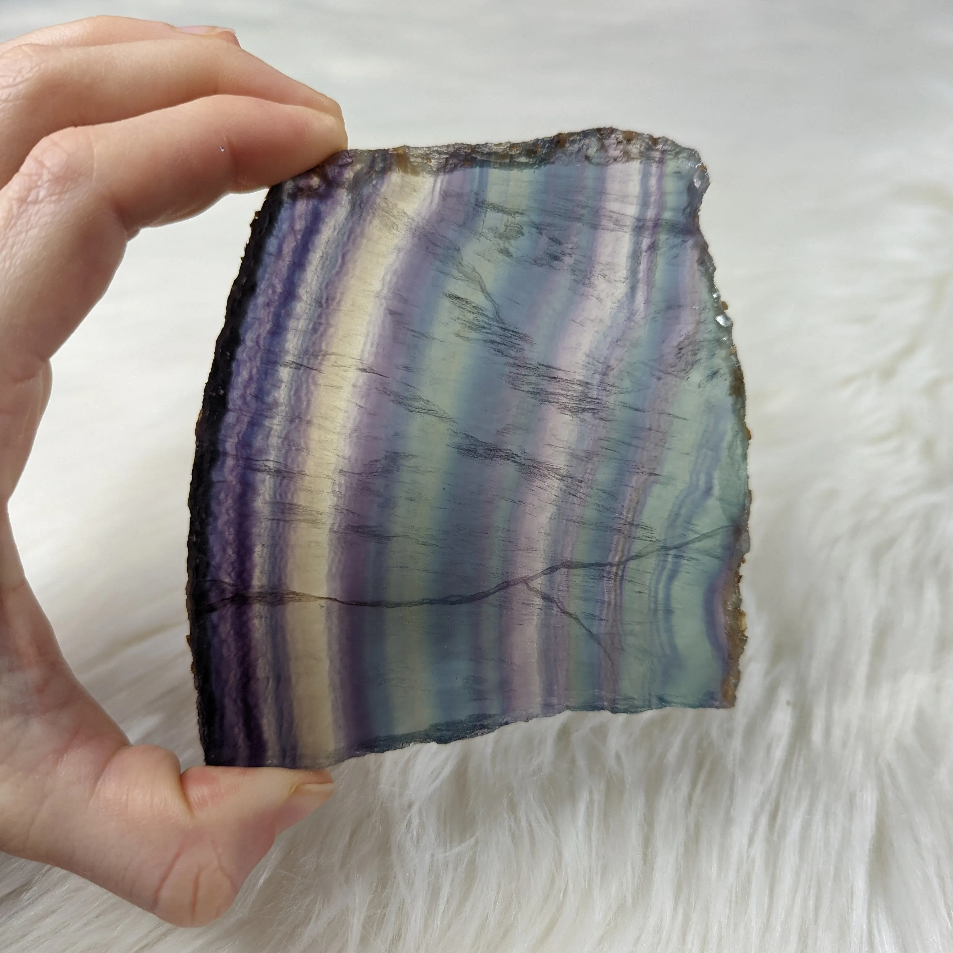 STUNNING Rainbow Flourite Slice~ Translucent and Vibrant!