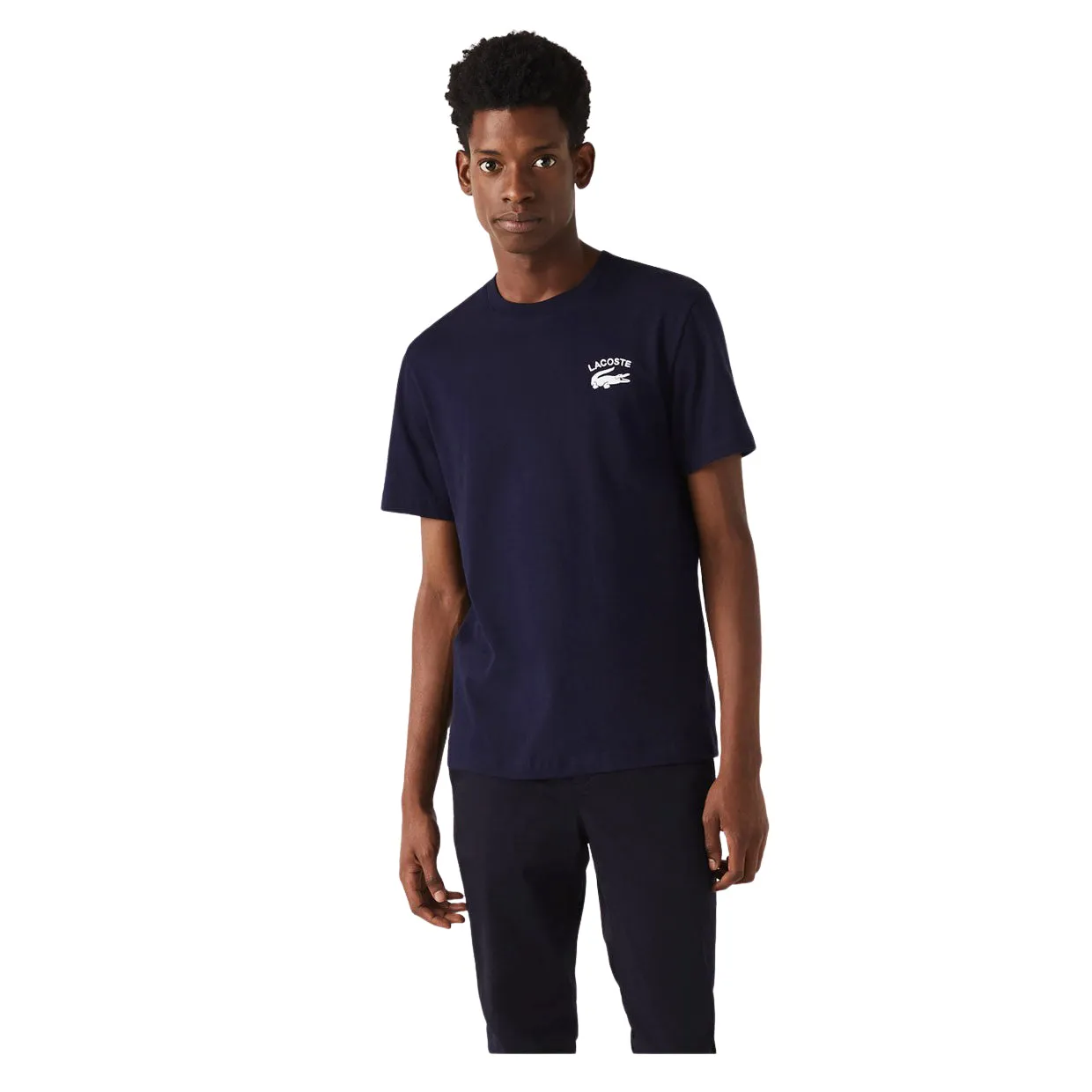 T-shirt Uomo Lacoste Logo Regular Fit Blu Navy