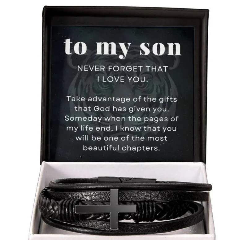 Take Advantage of the Gifts That God Has Given You, To My Son Gift, Men's Cross Bracelet