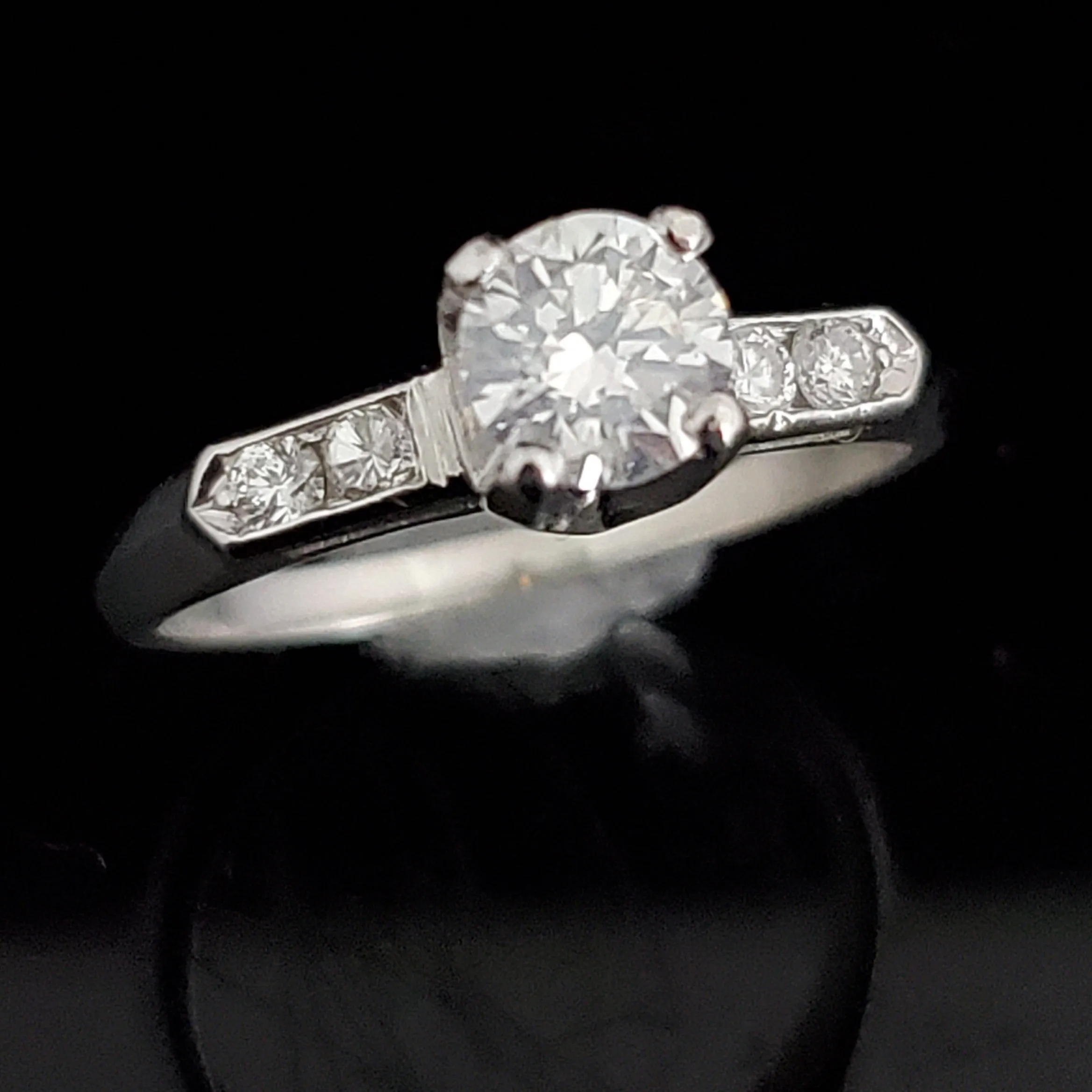 The Nimes - Vintage Diamond Platinum Engagement Ring