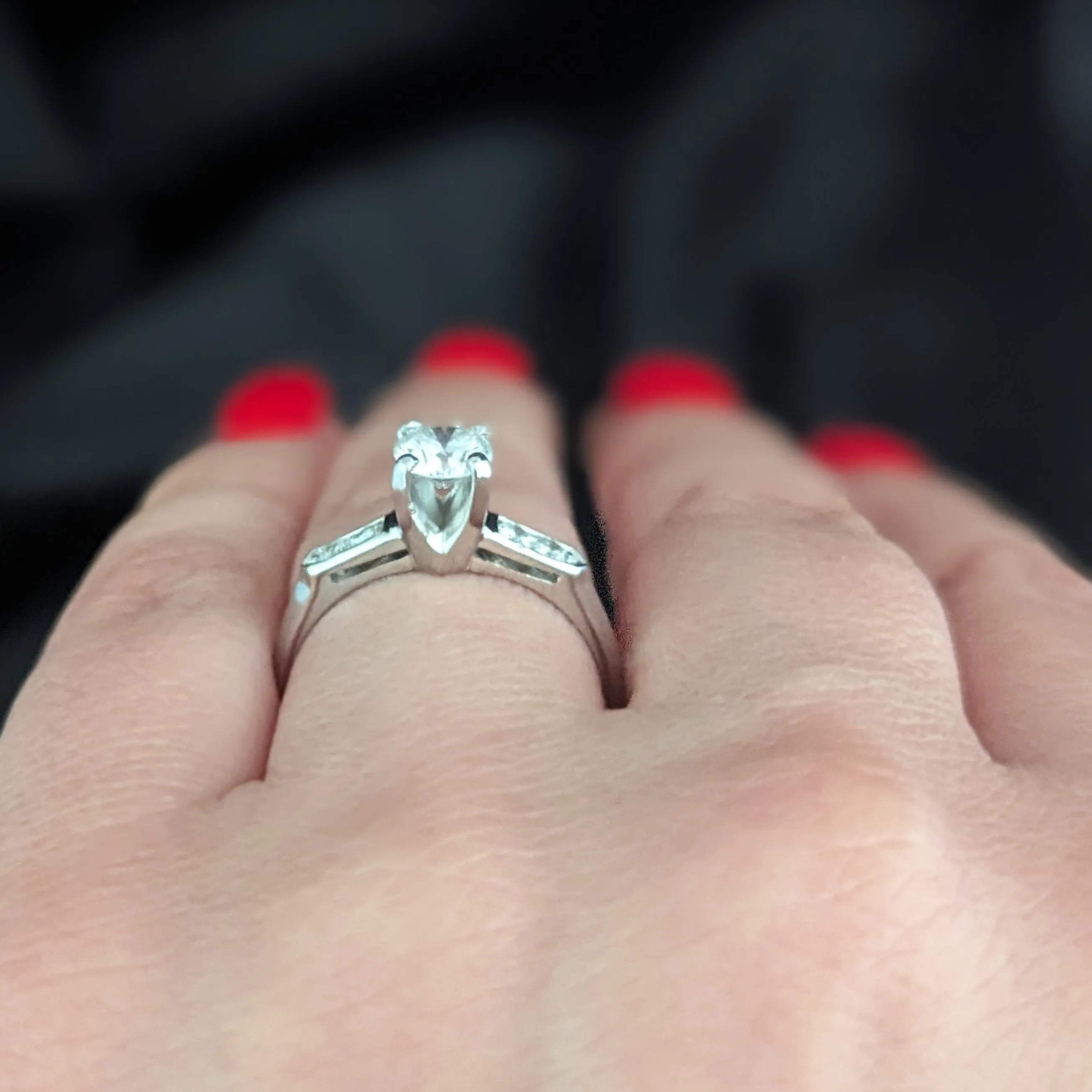 The Nimes - Vintage Diamond Platinum Engagement Ring