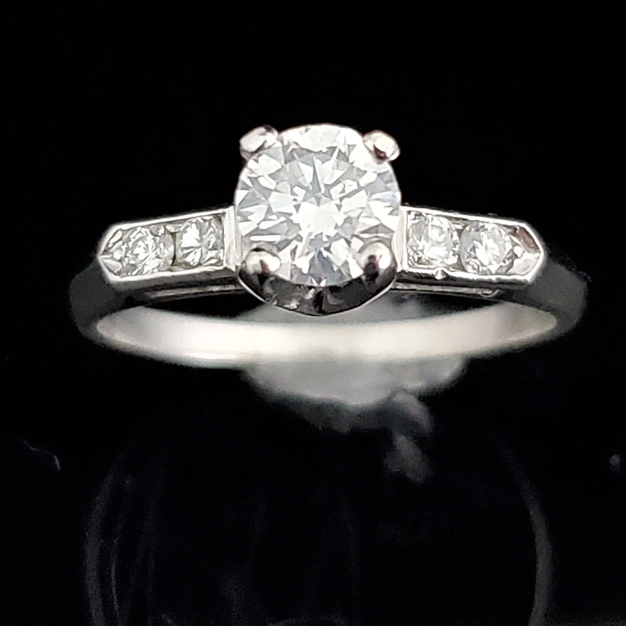 The Nimes - Vintage Diamond Platinum Engagement Ring