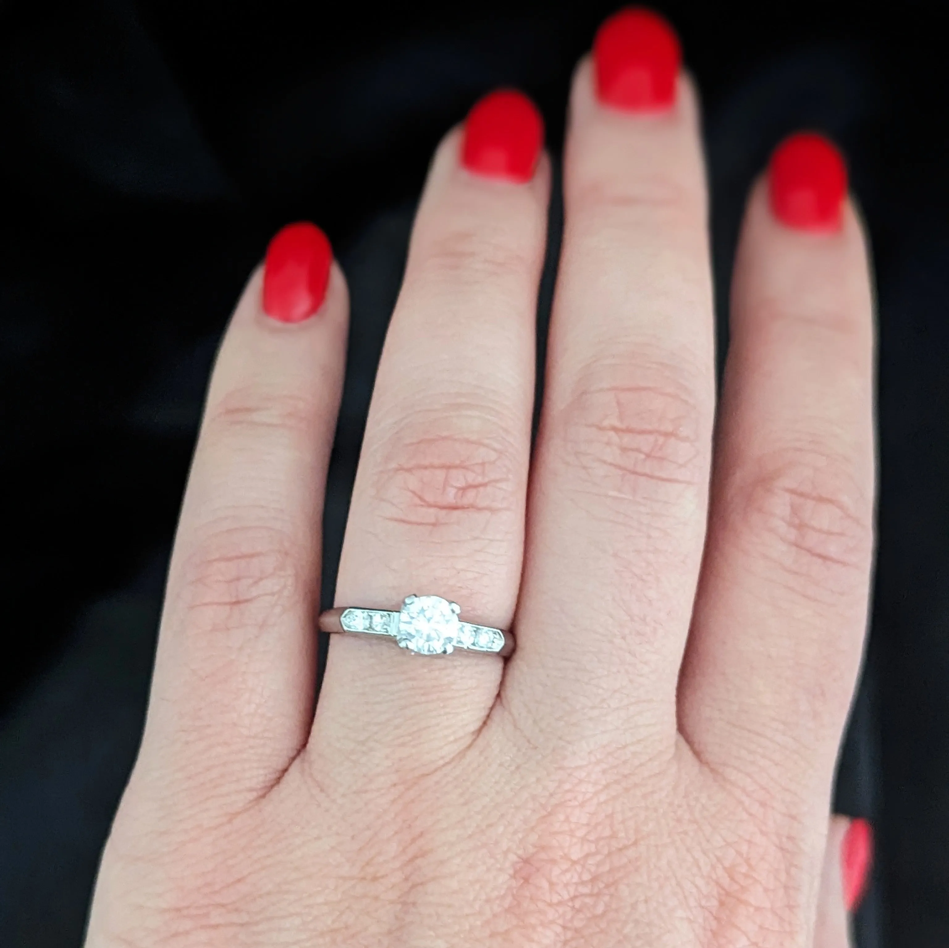 The Nimes - Vintage Diamond Platinum Engagement Ring