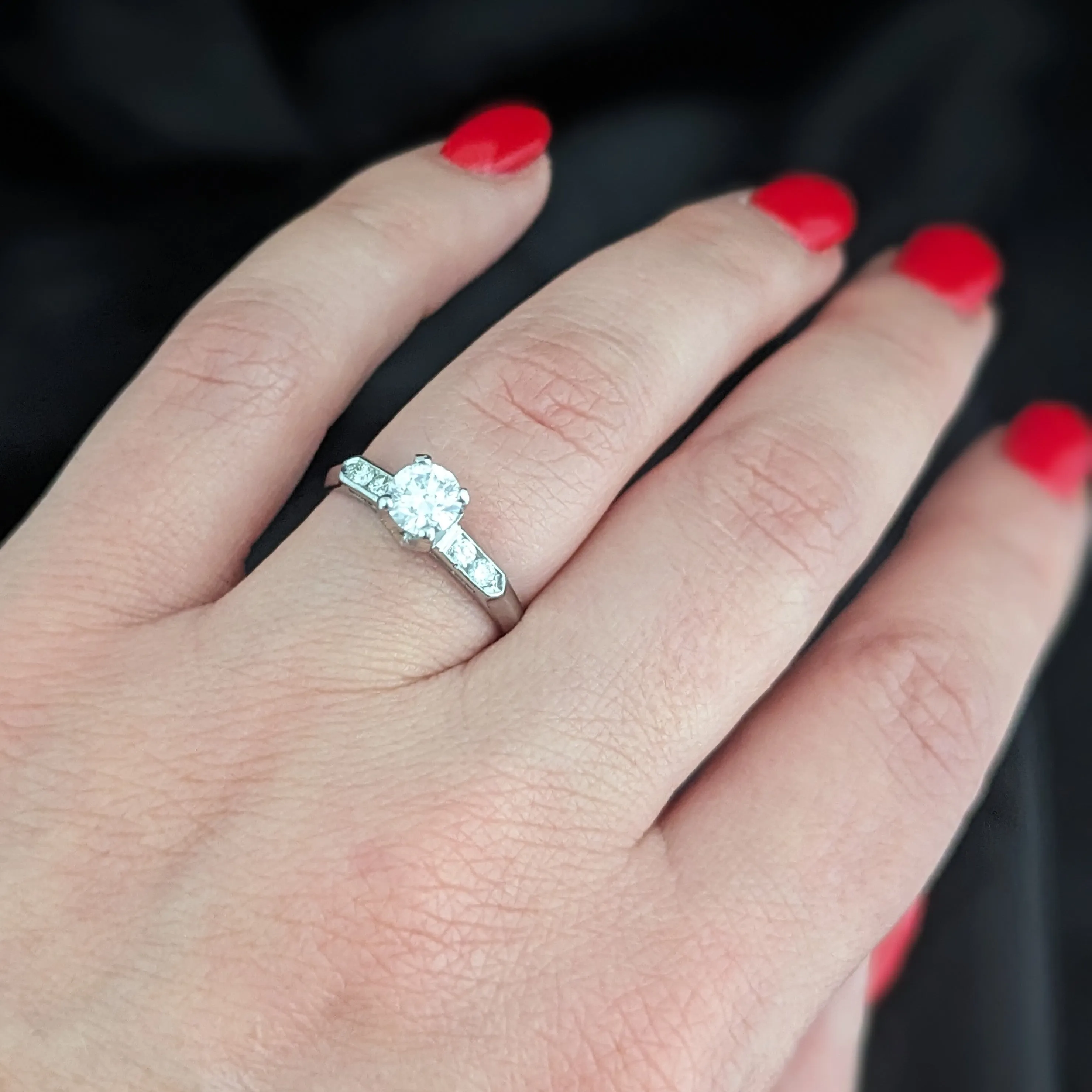 The Nimes - Vintage Diamond Platinum Engagement Ring